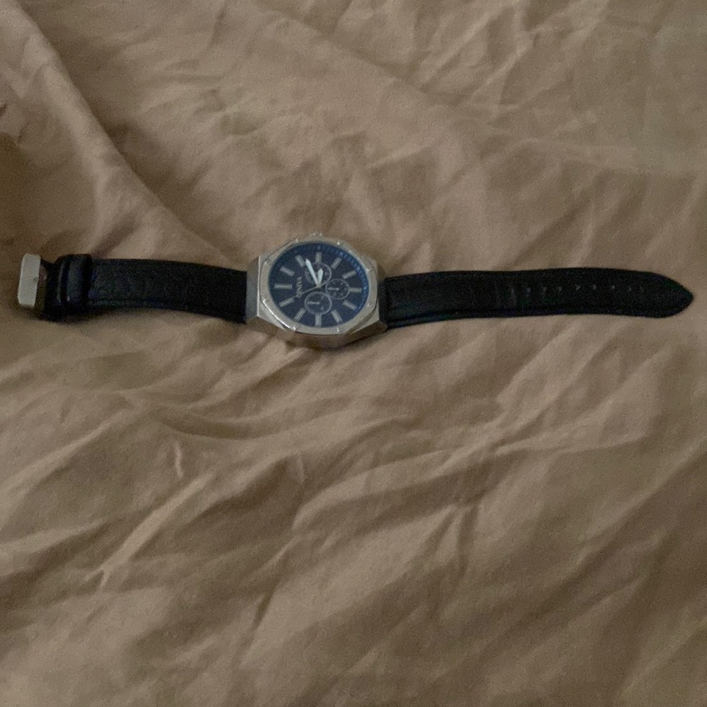 Geneva watch black silver  and blue
